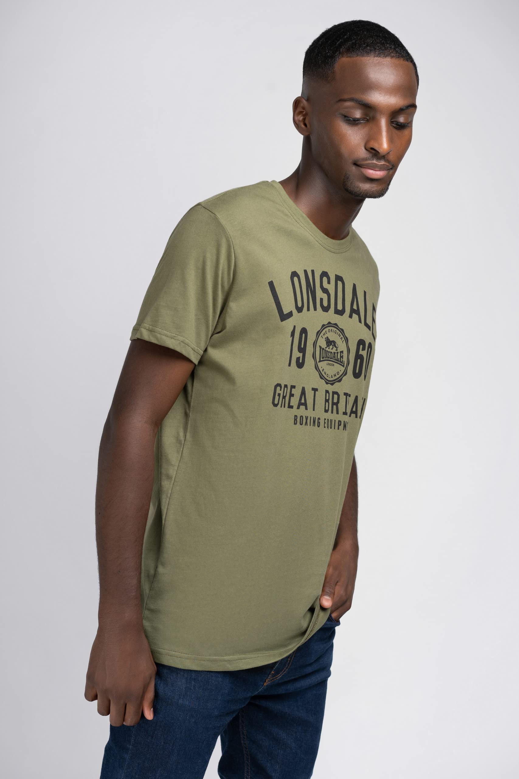 Lonsdale Herren T-Shirt Normale Passform Doppelpack Bangor