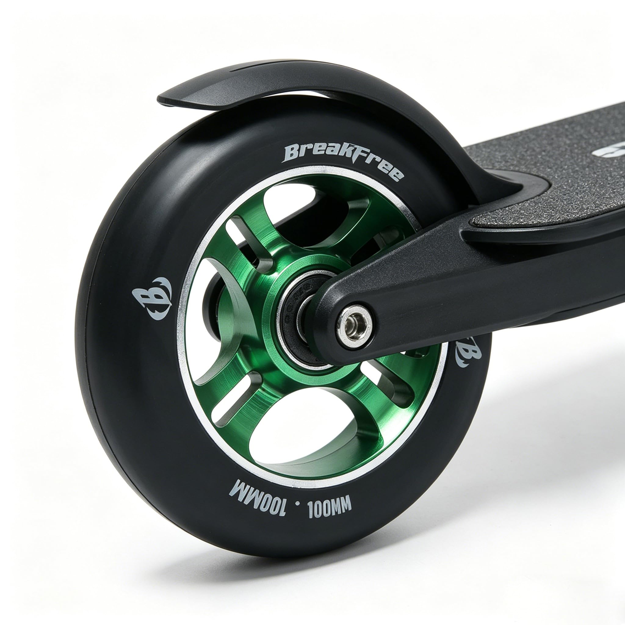 B BREAKFREE Lot de 2 roues de trottinette Pro 100 mm x 24 mm 85A avec noyau en alliage d'aluminium – Roulement, roues de rechange en polyuréthane hautement élastique résistant à l'usure pour extérieur