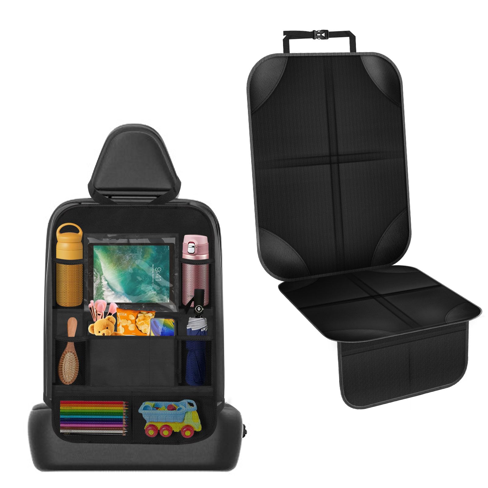 Proteggi Sedile Auto Per Bambini - Set 2 Pezzi Impermeabile In Oxford 600D - Foto 8