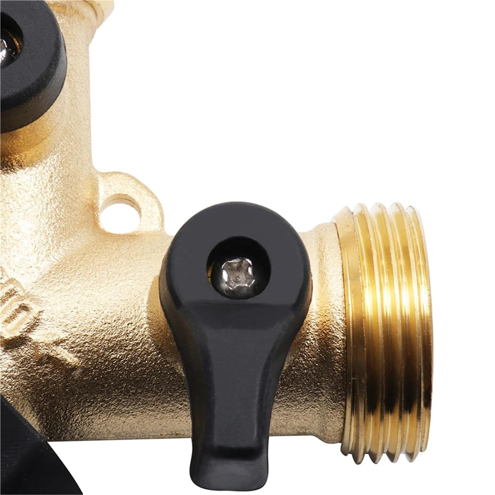 Rozgałęźnik do węża kranowego, Mosiężny wąż ogrodowy Y Podwójne złącze 3/4" Adapter męski, 2 szt., złoty