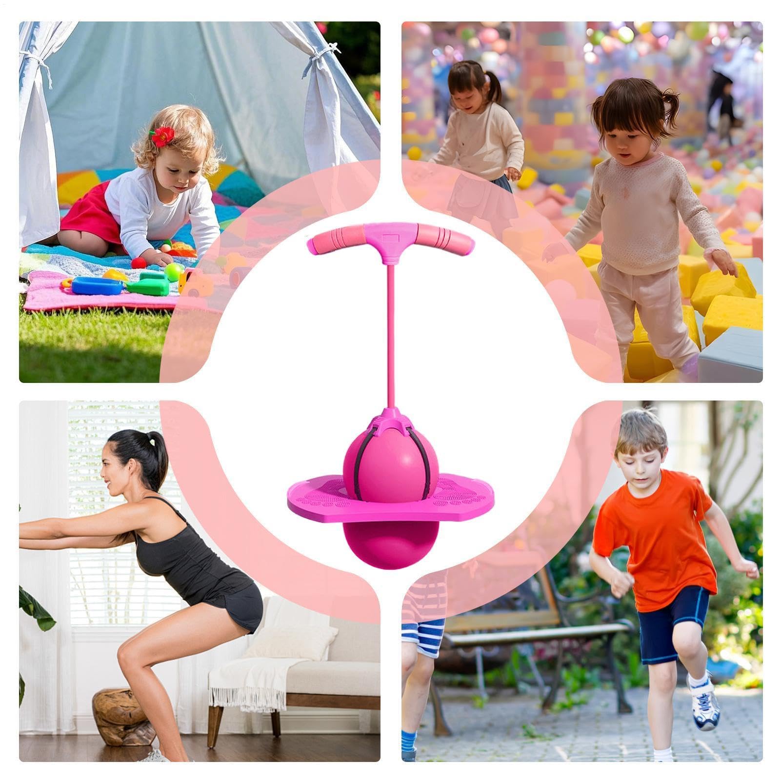 Palla rimbalzante in equilibrio | Palla da salto in equilibrio bambini | Palline rimbalzanti Space con maniglia e pompa esercizi | Giocattolo saltatore con pompa a bastone palline rimbalzanti