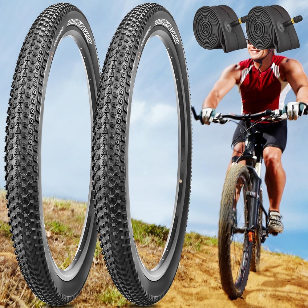 SIMEIQI 26" Bike Tires 2-Pack 60TPI Inner Tubes & Levers Mountain/City/Road Trails