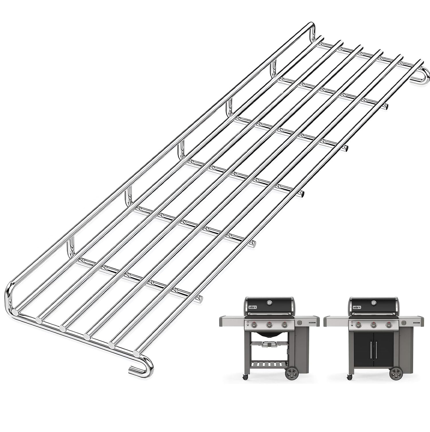 Nordic Bbq Store Stainless Steel Grill Warming Rack for Weber Genesis II 300 Grills E-310, E-315, E-330, E-335, Replacement Parts for Weber 66044