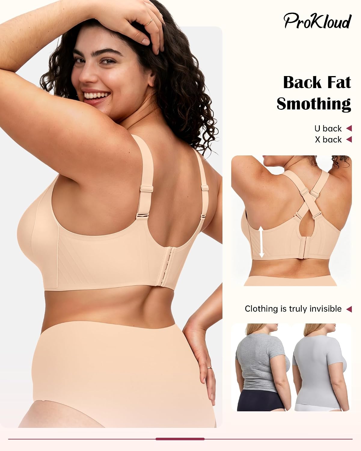 ProKloud Triple Lift Jelly Wireless Push Up Bras Plus Size Support Bralette image 4