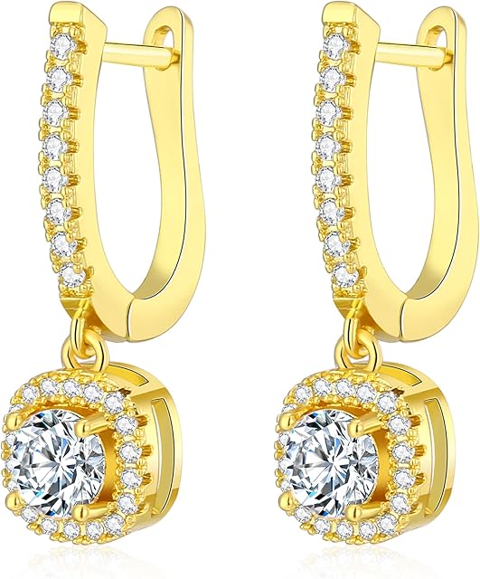 925 Sterling Silver Hoop Loop Earrings for Women18K White Gold with Sparkling Element Crystal with Jewellery Box for Women Wife Mother Daughter