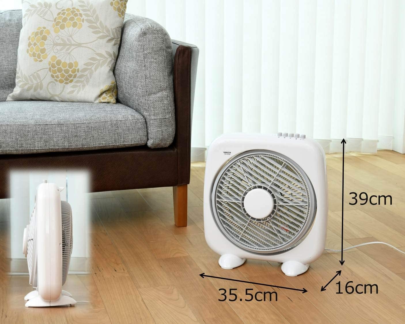 Amazon | [山善] 扇風機 25cm ボックス式 押しボタンスイッチ