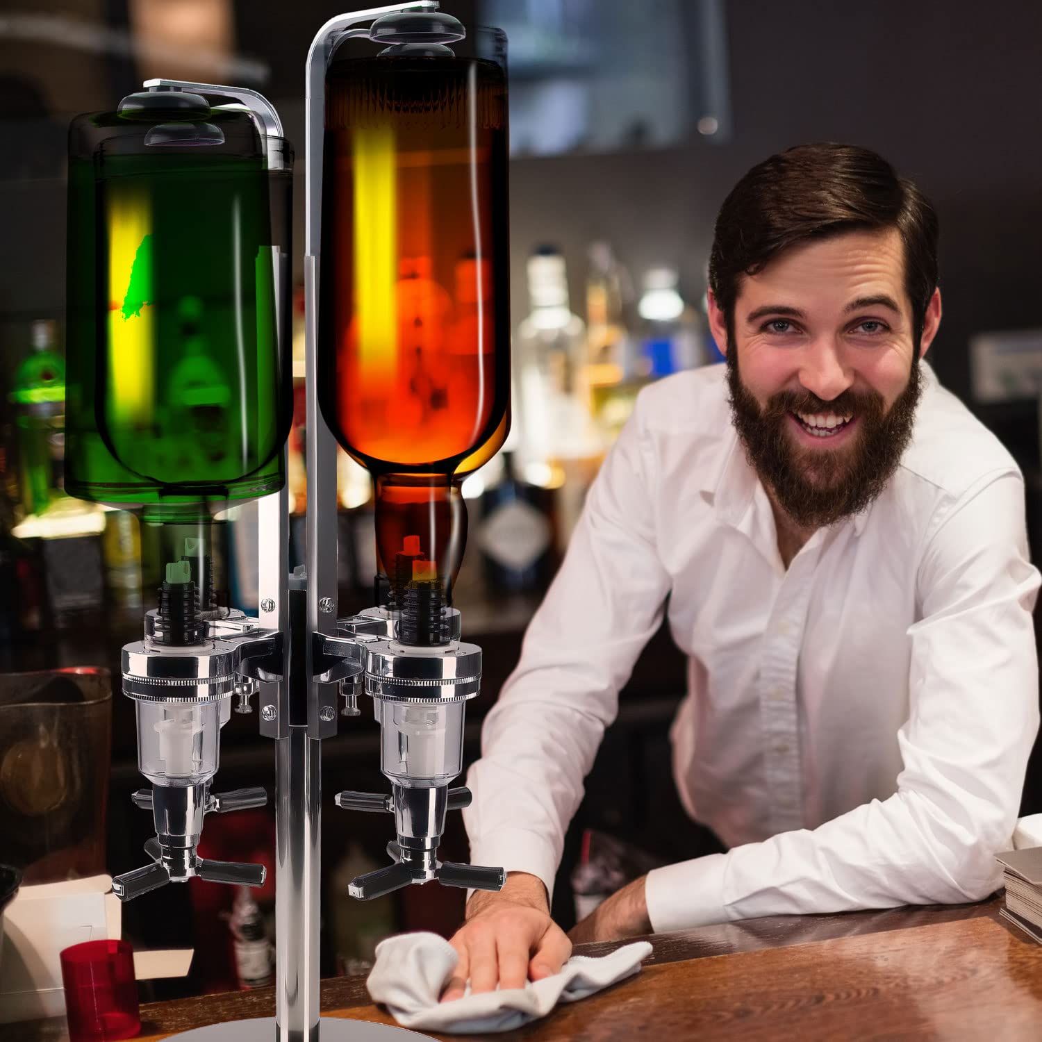 Bar Butler voor sterke drank Flessenhouder voor dranken 2cl Doser Drank Dispenser Bar Flessenhouder Portioneren Dranken Drank Portioneerder (4-flessen houder