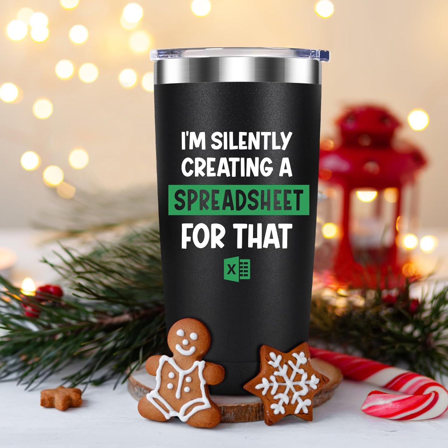 I'm Silently Creating A Spreadsheet For That- Accountant Gift- Funny for Boss, CPA, Coworker, Women, Men- 20oz Insulated Stainless Steel Tumbler with Lid, Spreadsheet Mug, Birthday Christmas Gift - Image 7