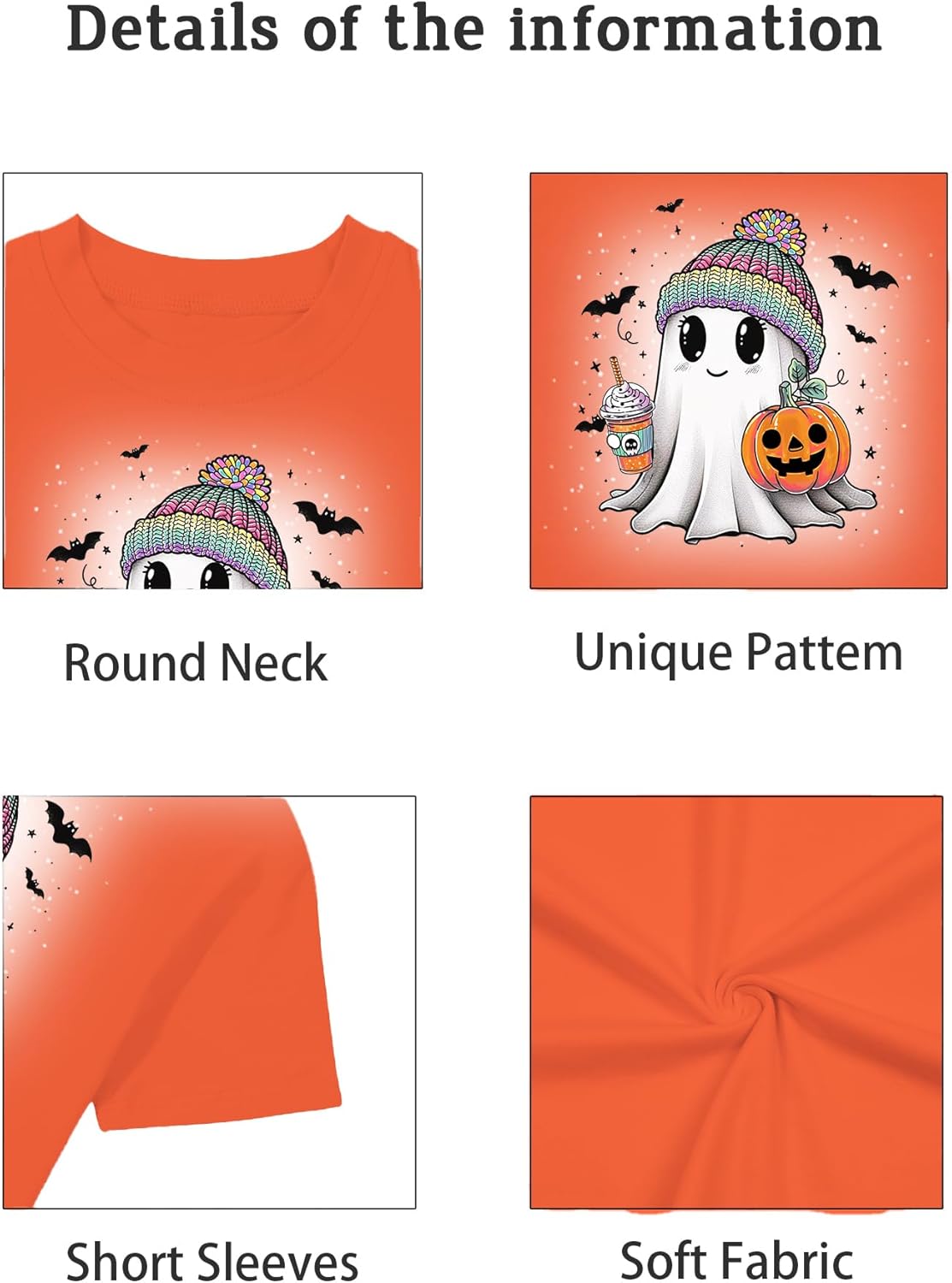 Toddler Halloween Shirt Baby Boy Girls Ghost Pumpkin Tshirts Kids Fall Spooky Season Short Sleeve Tee Tops - Image 6