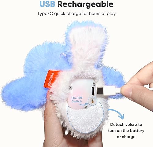 Miniatura 4 de Petbobi Flappy Bird - Juguete interactivo realista para gatos con gorrión, pájaro gorrión, alas que aletean (diseño que no vuela), juguetes