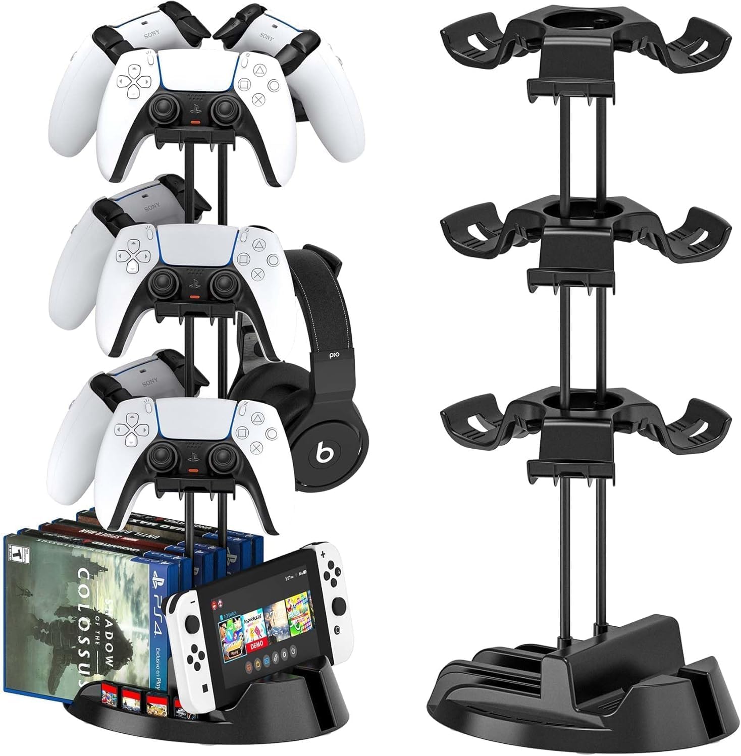 – Gaming Controller, Premium 3-Level Display Stand for Controllers and Headsets, Durable Multi-Platform Gaming Setup Accessory with Cable Management System