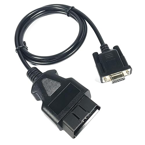 DB9 a OBD2 Cable RS232 Puerto hembra a macho OBDII Adaptador de 16 pines Conector de cable de extensión de diagnóstico (1M 3.3ft)