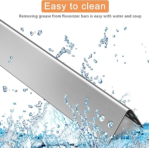 Miniatura 6 de Placa de calor para Brinkmann 810-6680-S, piezas de repuesto de acero inoxidable BBQ Heat Shield Tent 810-6680S, 6 barras aromatizantes Pakc, 15