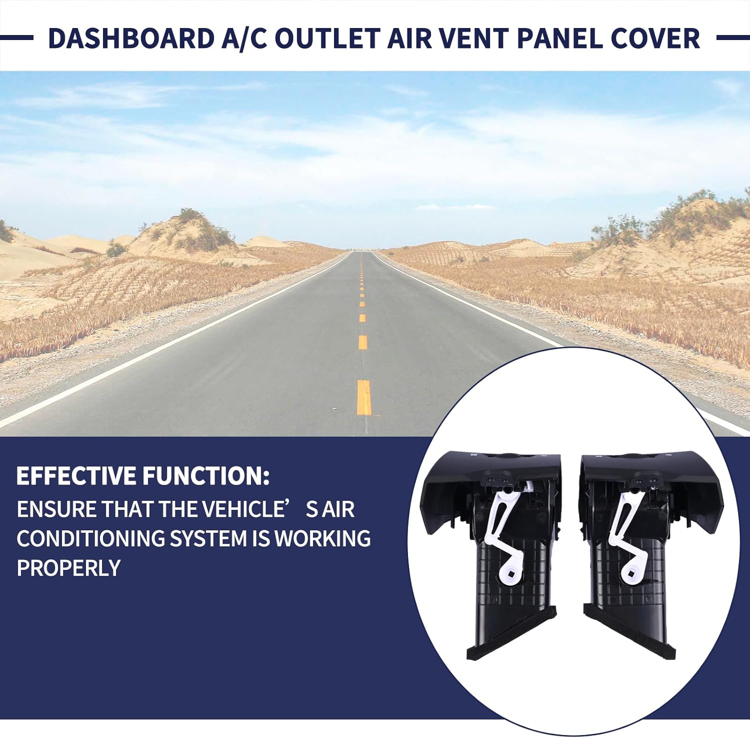 2Pcs Dashboard A/C Outlet Air Vent Panel Cover Left & Right Side Compatible with Toyota Land Cruiser Prado 120 / Lexus GX470 2003-2009 Dash Air Conditioner Deflector Outlet Vent