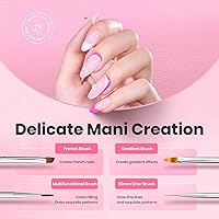 Vista 21 de Beetles - Juego de 6 pinceles de gel para arte de uñas, diseño de esmalte de gel, herramientas de pintura con pincel plano, pincel ovalado, pincel