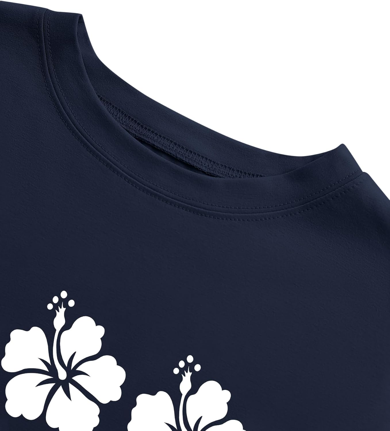 Remidoo Women's Casual Oversized Tshirt Short Sleeve Graphic Tee Flower Loose Shirts Blue Medium - Image 5