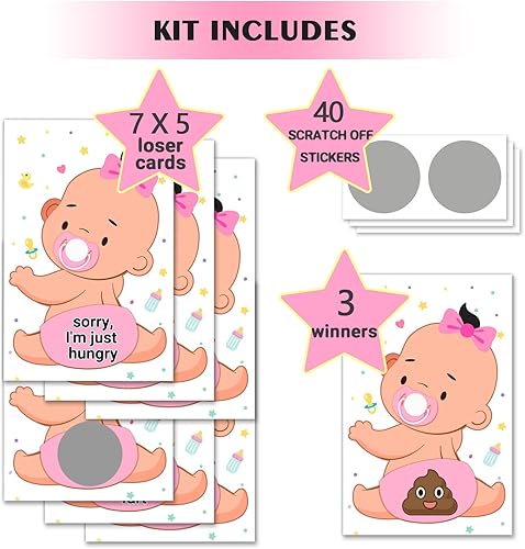 Miniatura 2 de Juego de cartas de rifas para baby shower para niñas, actividad tonta para rompehielos, premios de puerta, decoraciones para baby shower, actividad