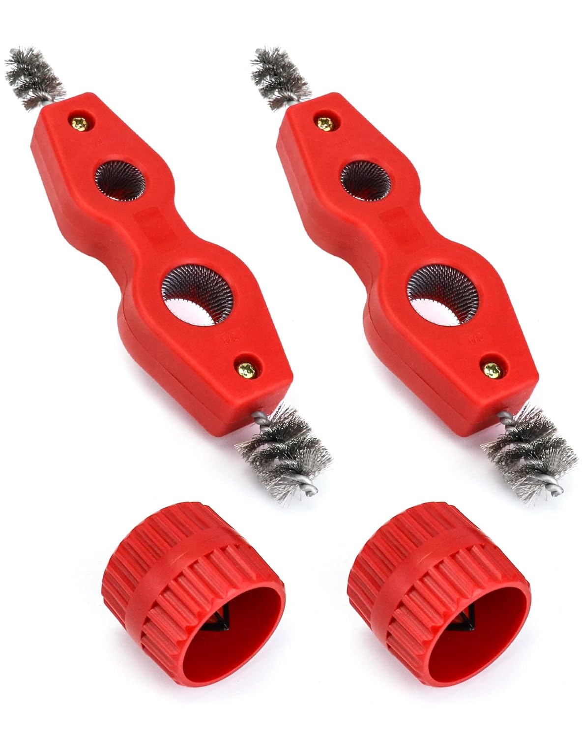 QWORK copper pipe cleaner and reamer set, consisting of 2 copper pipe