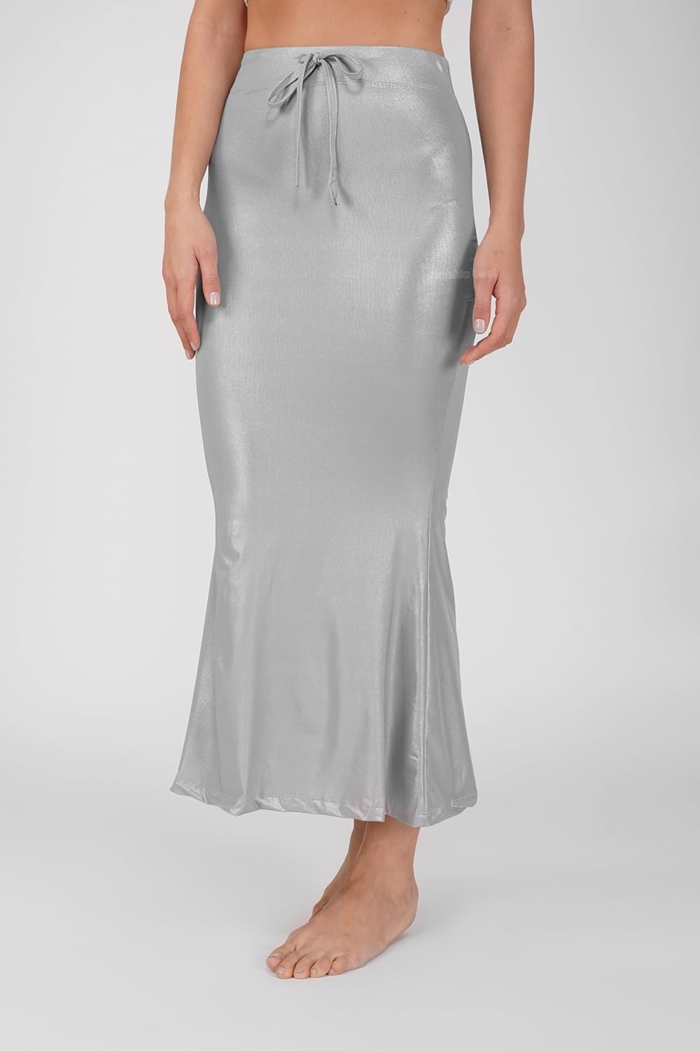 Shimmer Fabric Saree Shapewear Petticoat for Women, Skirts,Shape Wear Sari Silhouette With Adjustable Drawstring - Image 4