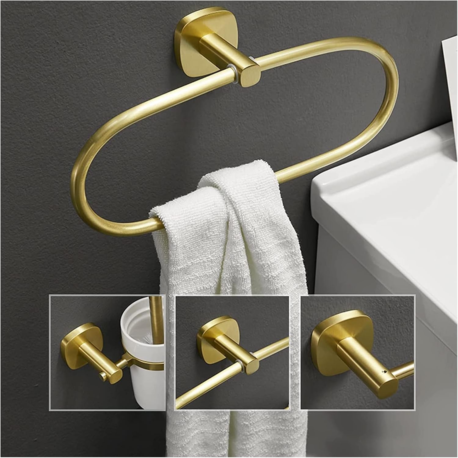 Towel Rail Bathroom Hand Towel,Nordic Oval Towel Rack,Bathroom Towel,Circular Towel,Oval Towel Hanger Holder