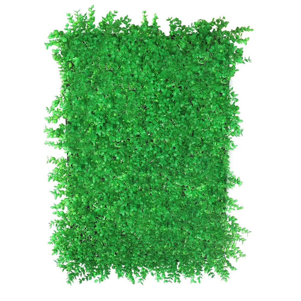 YAHOME Pack of 4 Artificial Eucalyptus Leaves Verticle Wall Pannels Faux Hedges Plant ivy Leaf Wall Pannels for Indoor and Outdoor Use Boxwood Hedge Set Used As Fence Privacy Screen Wall Backdrop