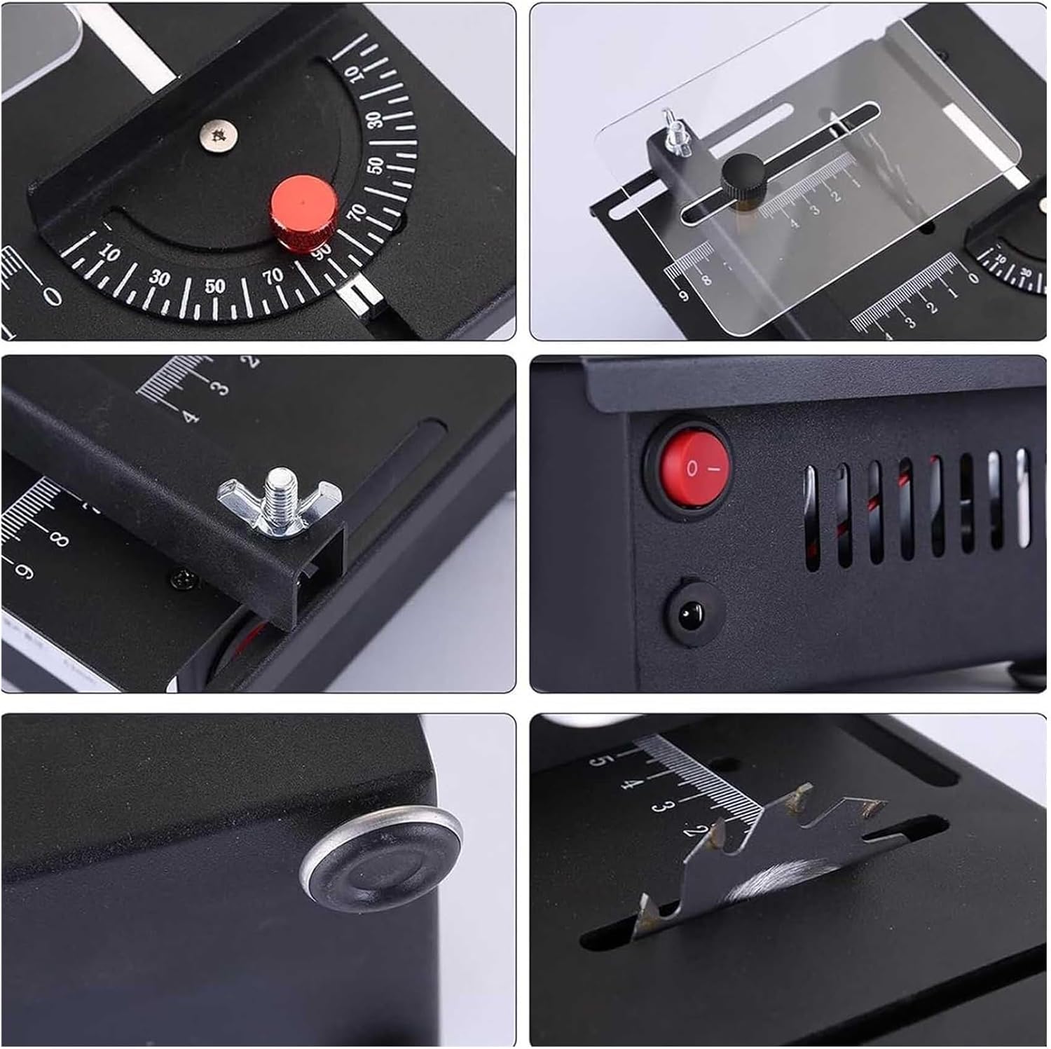 100w Mini Multi-Functional Table Saw, Mini Table Saw For Crafts, Adjustable 16MM/0.6in Cutting Depth,Adjustable Cutting Sanding Engraving Drilling All-in-One Machine(Cutting Grinding Soft Shaft Sleeve