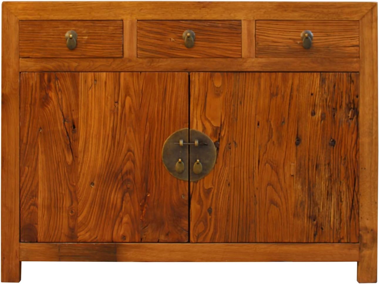 Chinese Distressed Drift Brown Sideboard Console Table Cabinet Acs4518