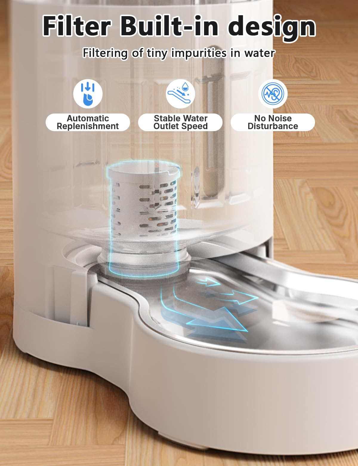 JUNSPOW Cat Filtr do wody, 4-stopniowy system filtrowania odwróconej osmozy (4 sztuki) do automatycznego nawadniania zwierząt domowych, dozownik wody