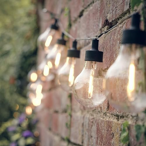 Miniatura 2 de Lights4fun, Inc. Bombilla de globo de estilo vintage de 15.5 pies, funciona con pilas, impermeable, para interiores y exteriores