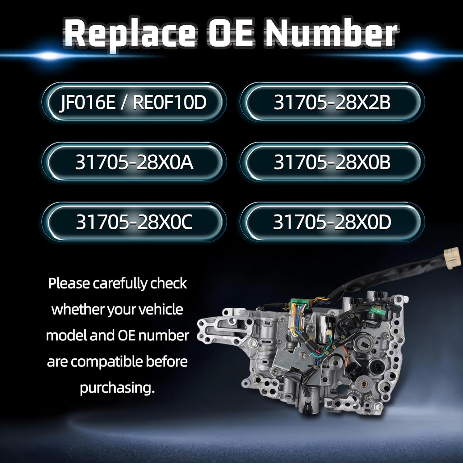 JF016E CVT Transmission Control Valve Body RE0F10D for 2013-2017 Altima OE# RE0F10D 31705-28X0D 31705-28X2B