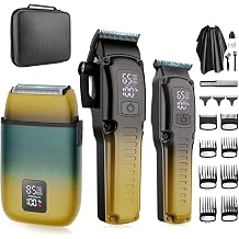 Zesuti Professional Barber Hair Clippers Trimmer Shaver Set for Men,Cordless Hair Cutting Kit &amp; Zero Gap T-Blade Trimmer &amp; 8500 RPM Electric Shaver Combo with EVA Case,Mens Gift