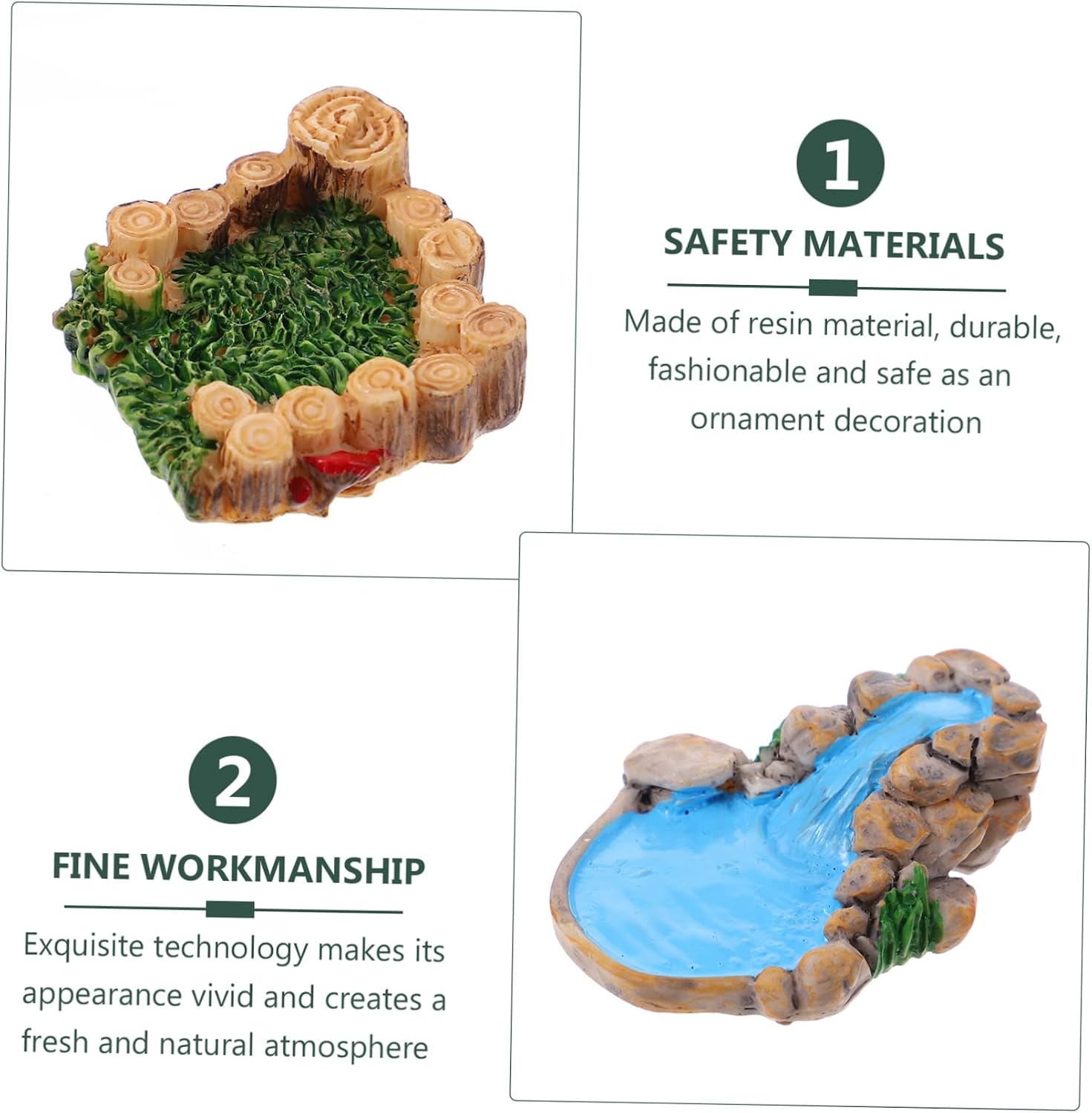 Miniature Landscape Mini Bridge 7pcs Resin Retro Ornament Xmas