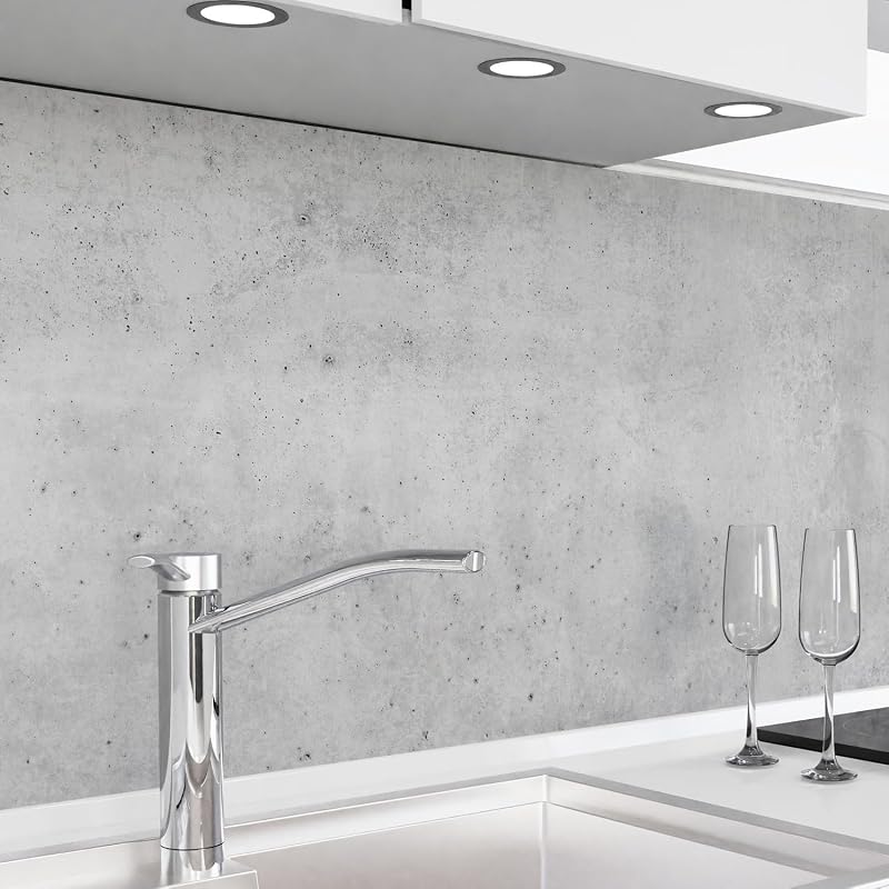 danario Kitchen Splash Guard Cover Wall Sticker Matte Effect I Thick and Rigid I Fire Retardant and Water Resistant I 0.4mm I Cement - 60cm x 220cm