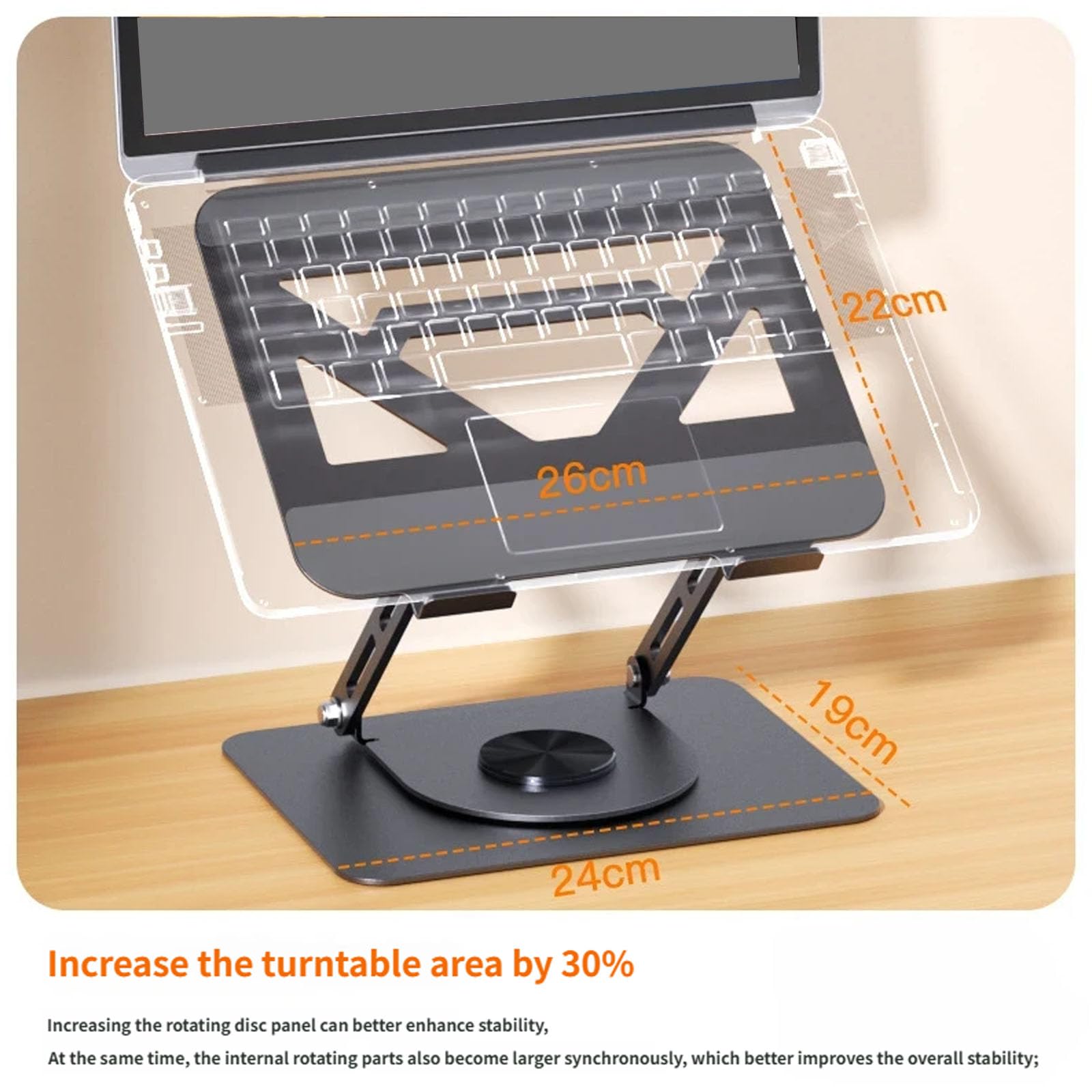 Supporto per laptop Supporto girevole a 360 gradi Staffa da tavolo pieghevole portatile per tablet Supporto da tavolo Supporto regolabile Dissipazione del calore