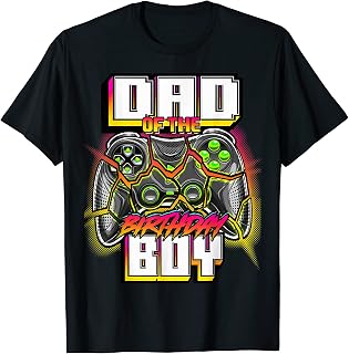 Dad of the Birthday Boy Matching Family Video Game Party T-Shirt