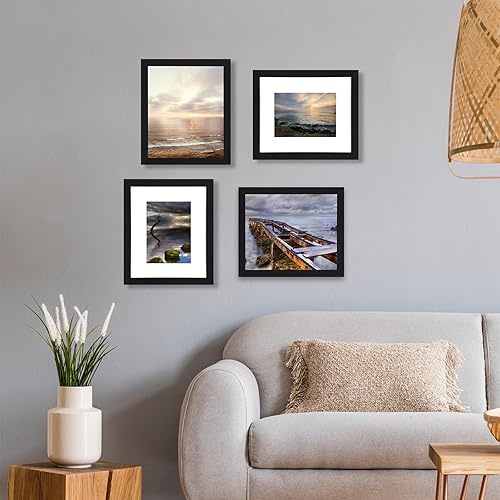 Miniatura 6 de Fixwal Portarretratos de 8 x 10 pulgadas, color negro, marco de plástico, para fotos de 5 x 7 pulgadas con paspartú o de 8 x 10 pulgadas sin