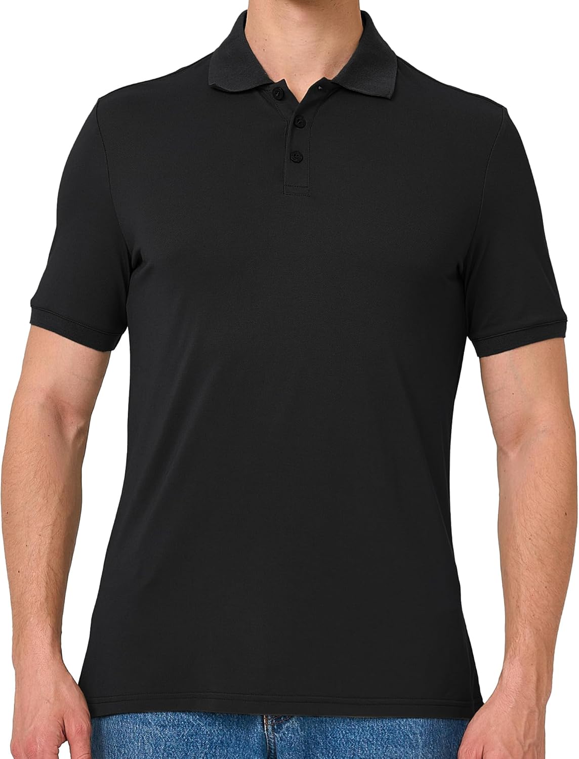 BAMBOO COOL Men's Polo Shirts Slim-Fit Moisture Wicking Mens Shirt Performance Short Sleeve Polo for Men