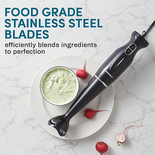 Miniatura 6 de Elite Gourmet EHB3201 - Batidora de mano de inmersión de 300 vatios, mezcla de 2 velocidades con cuchillas desmontables, batidora de varilla
