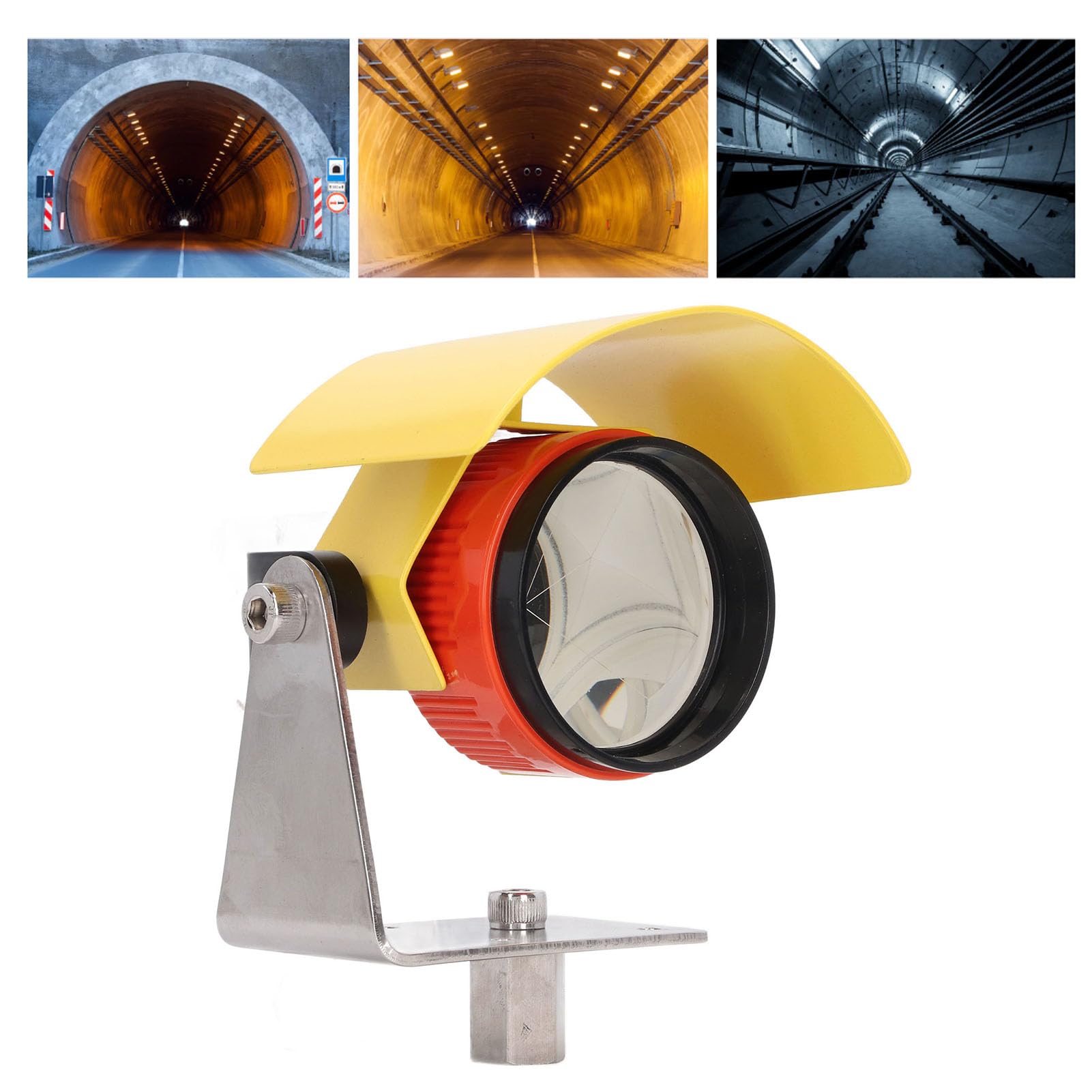 Hyuduo Duży Pryzmat Odblaskowy do Monitorowania Szklany Pryzmat Tachimetru K9 z obudową ze Stopu Aluminium do Tuneli Geodezyjnych Metro Kopalnia Monitorowanie Autostrad