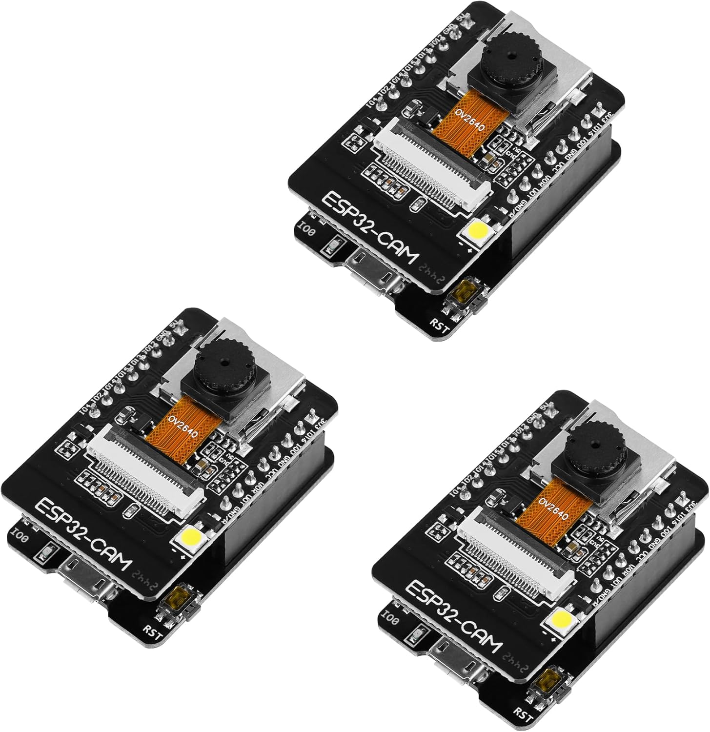 3PCS ESP32-CAM-MB, ESP32 CAM ESP32-CAM-MB W BT Board WiFi+Bluetooth Development Board, Dual Mode Micro USB to Serial Port CH-340G with OV2640 2MP Camera Module, Compatible with Arduino