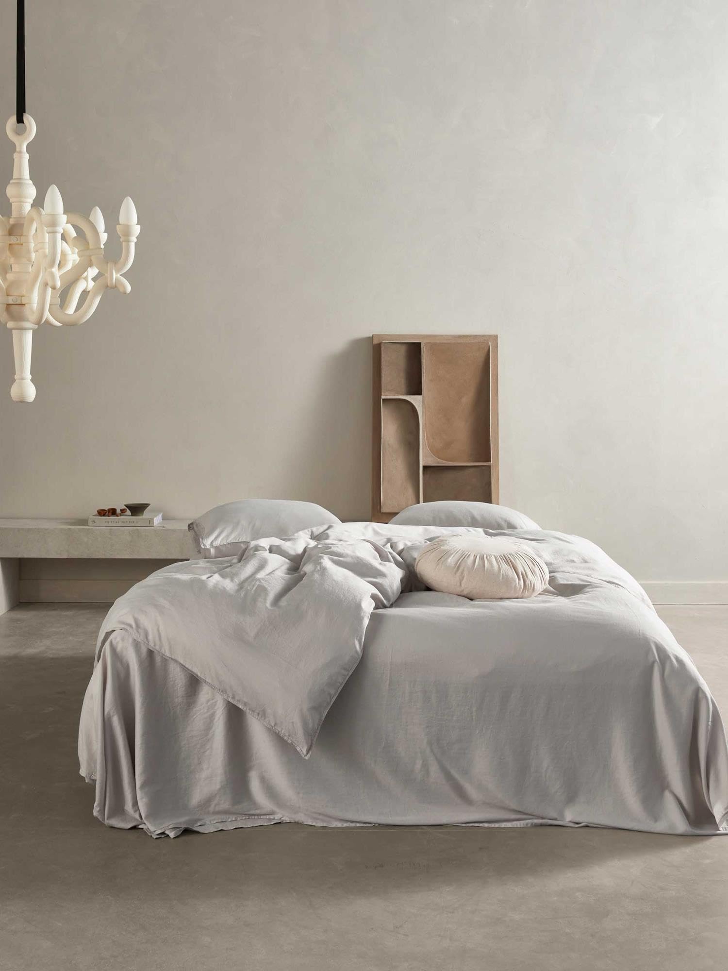 ESSENZA Bettwäsche Minte Grau, 135x200 cm + 1x 80x80 cm - 100% Baumwollsatin 300TC - Uni