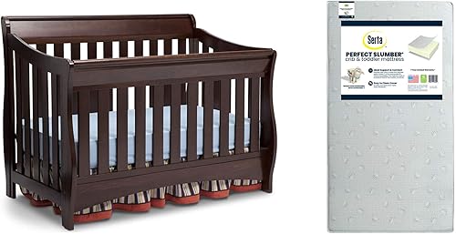 Miniatura 70 de Delta Children Brooks - Colchón convertible 6 en 1 para cuna, Bianca White + Simmons Quiet Nights transpirable para cuna con funda extraíble