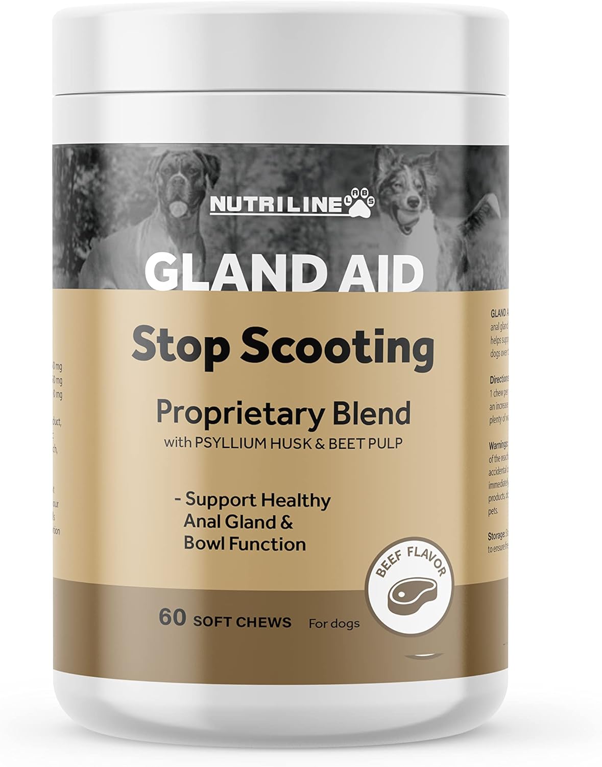 Nutriline Labs Anal Gland Support Soft Chews for Dogs Dog Supplements with Beet