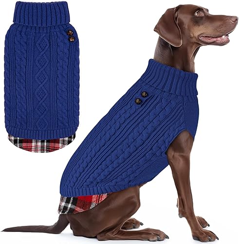 Miniatura 20 de KYEESE Suéter suave para perros pequeños, hembras, abrigado, de cuello alto, ropa elástica de punto para gatos, abrigo cómodo para mascotas