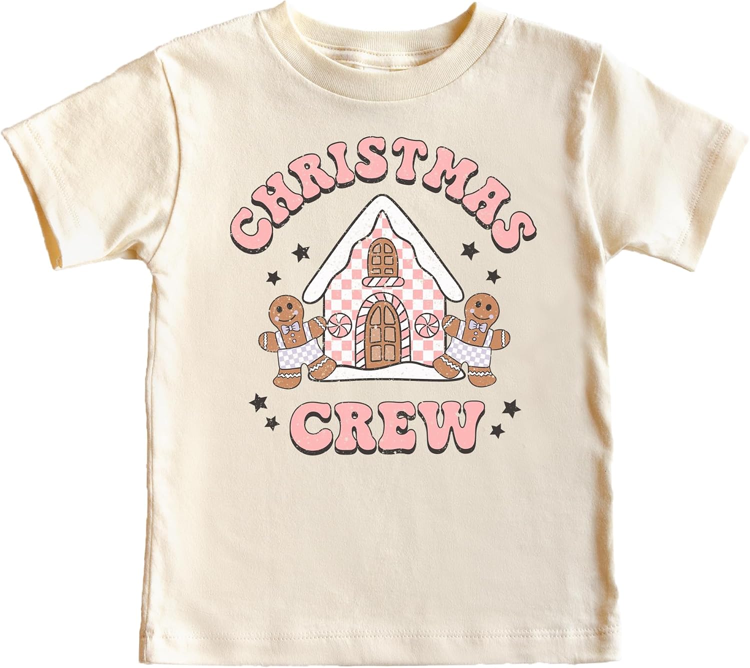 Christmas Crew Gingerbread House T-Shirts for Baby and Toddler Matching Family Fun Outfits