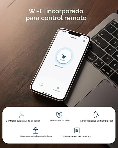 Miniatura 2 de eufy Security Smart Lock C30, cerradura de puerta de entrada sin llave, cerrojo de seguridad con teclado WiFi integrado para puerta delantera, no