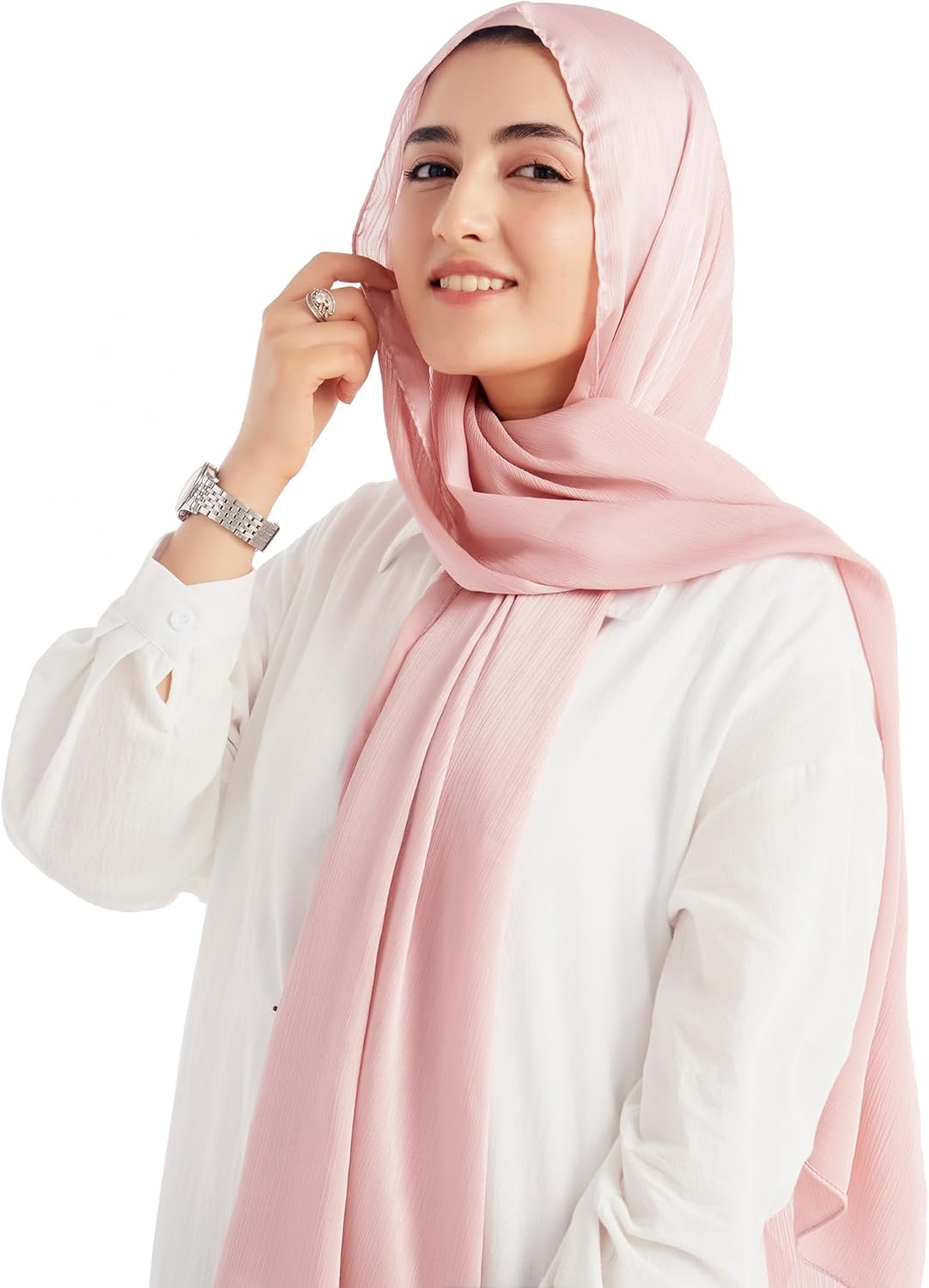 Satin Crepe Hijab Scarf for Women
