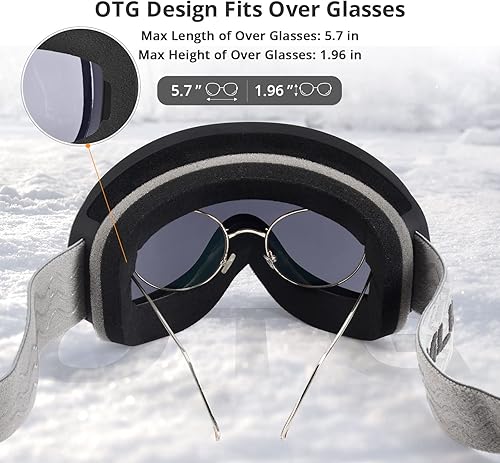 Miniatura 2 de Extremus MilkRun - Gafas de esquí ligeras de visión amplia protección UV400 compatibles con casco gafas de snowboard y nieve para hombres y mujeres