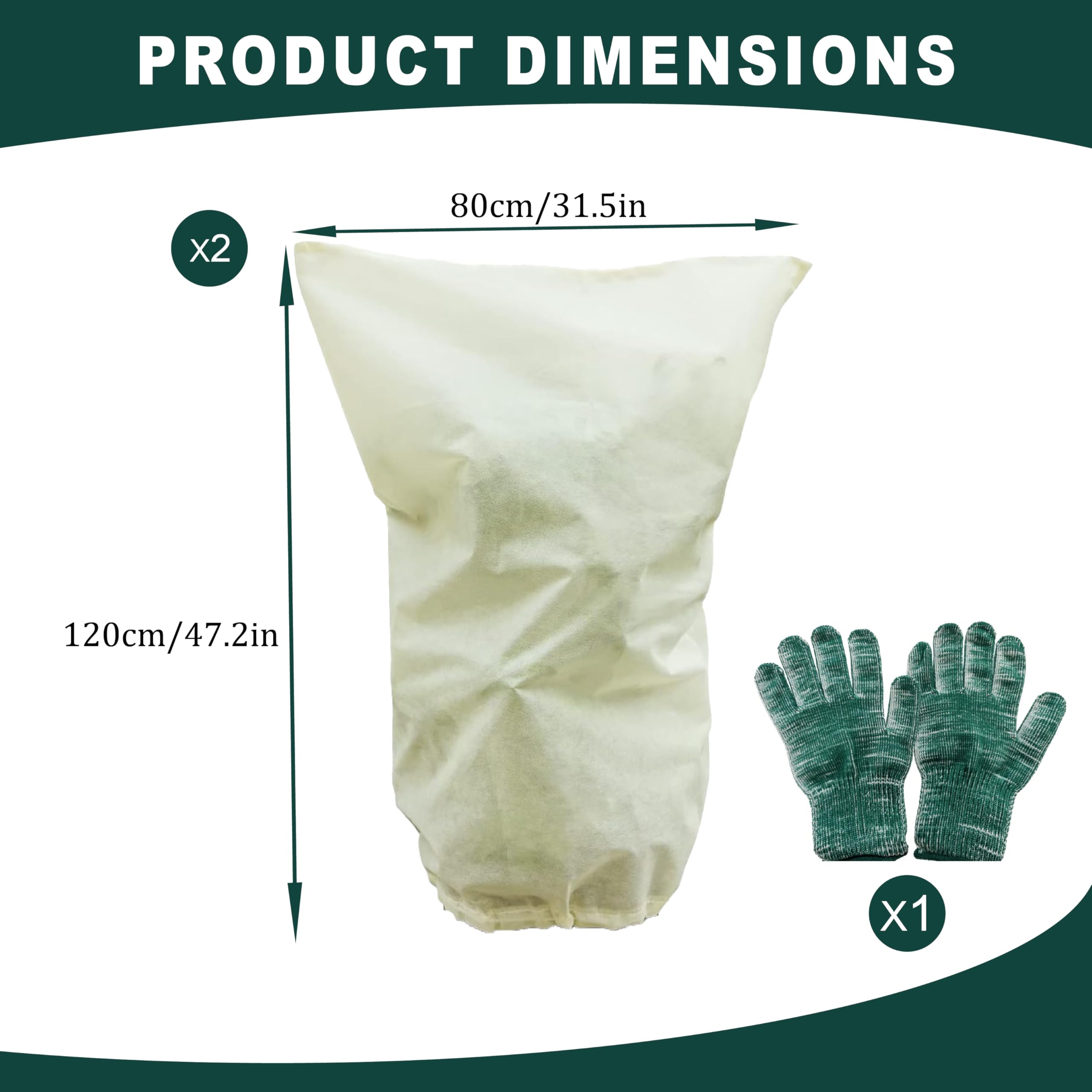 2 Housses D'hiver Avec Gants Anti-froid – 80 Cm X 120 Cm