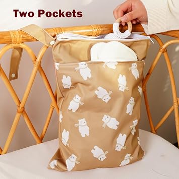 Waterproof Wet Dry Bags with Two Zippered Pockets and Handle